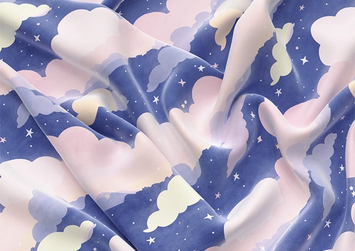 Cloudy Cosmos, Purple Twilight - Motorised Roman Blind - Image 4